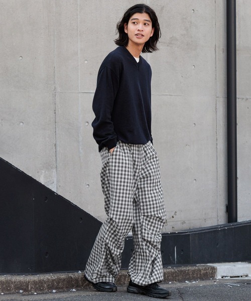 RAGEBLUE（レイジブルー）の「Check Wide Snow Loose Easy Pants/チェックワイドイージーパンツ（カーゴパンツ・メンズ・ブラウン/ブラック/ピンク・MEDIUM/LARGE）」の6枚目の写真