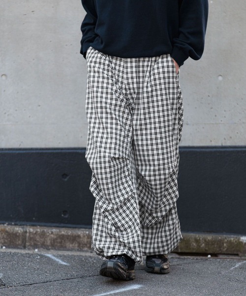 RAGEBLUE（レイジブルー）の「Check Wide Snow Loose Easy Pants/チェックワイドイージーパンツ（カーゴパンツ・メンズ・ブラウン/ブラック/ピンク・MEDIUM/LARGE）」の7枚目の写真