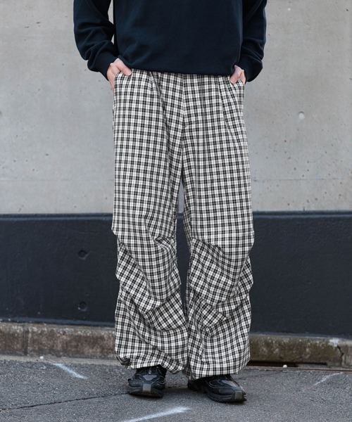RAGEBLUE（レイジブルー）の「Check Wide Snow Loose Easy Pants/チェックワイドイージーパンツ（カーゴパンツ・メンズ・ブラウン/ブラック/ピンク・MEDIUM/LARGE）」の8枚目の写真
