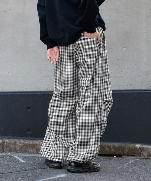RAGEBLUE（レイジブルー）の「Check Wide Snow Loose Easy Pants/チェックワイドイージーパンツ（カーゴパンツ・メンズ・ブラウン/ブラック/ピンク・MEDIUM/LARGE）」の10枚目の写真