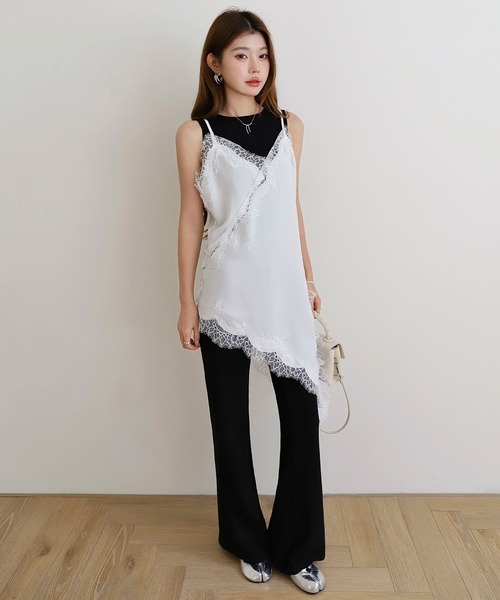 by LEGNA(バイレグナ)の「【選べる丈感】ダンボールニットフレアレギンス(その他パンツ・レディース・ピンク/グレー/アイボリー/グレイッシュベージュ/ブラック/ダークグレー・XL-Regular/L-Regular/M-Long/M-Regular/L-Short/M-Short/XL-Long/L-Long)」の11枚目の写真