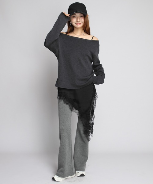 by LEGNA(バイレグナ)の「【選べる丈感】ダンボールニットフレアレギンス(その他パンツ・レディース・ピンク/グレー/アイボリー/グレイッシュベージュ/ブラック/ダークグレー・XL-Regular/L-Regular/M-Long/M-Regular/L-Short/M-Short/XL-Long/L-Long)」の20枚目の写真