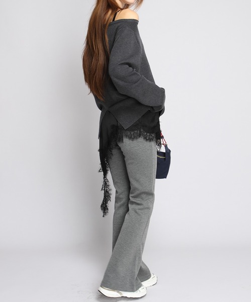 by LEGNA(バイレグナ)の「【選べる丈感】ダンボールニットフレアレギンス(その他パンツ・レディース・ピンク/グレー/アイボリー/グレイッシュベージュ/ブラック/ダークグレー・XL-Regular/L-Regular/M-Long/M-Regular/L-Short/M-Short/XL-Long/L-Long)」の21枚目の写真