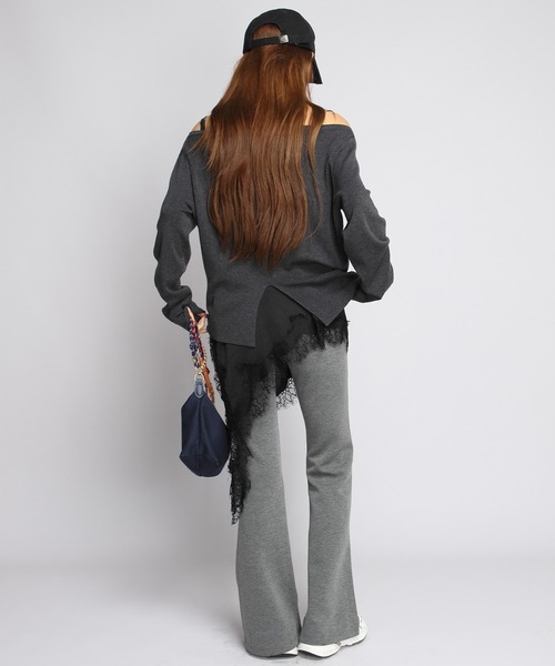 by LEGNA(バイレグナ)の「【選べる丈感】ダンボールニットフレアレギンス(その他パンツ・レディース・ピンク/グレー/アイボリー/グレイッシュベージュ/ブラック/ダークグレー・XL-Regular/L-Regular/M-Long/M-Regular/L-Short/M-Short/XL-Long/L-Long)」の22枚目の写真