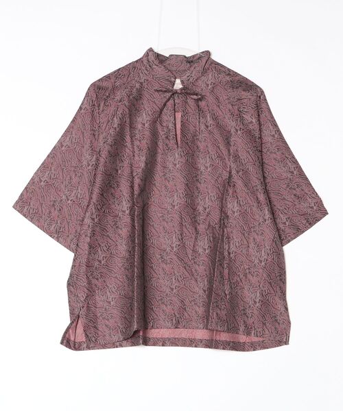 NEZU YOHINTEN(ネズヨウヒンテン)の「【SE1】【NEZU YOHINTEN/ネズヨウヒンテン】 100421 エスニックJQチュニックシャツ(シャツ/ブラウス・メンズ・ライトグリーン/Red・S)」の2枚目の写真