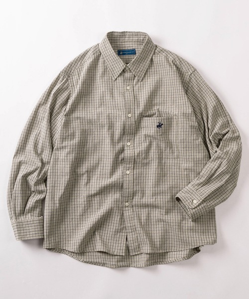 BEVERLY HILLS POLO CLUB（ビバリーヒルズポロクラブ）の「【71】【BEVERLY HILLS POLO CLUB/ビバリーヒルズポロクラブ】オーバーサイズ ワンポイント刺繍 ハイツイストコットン レギュラーカラーシャツ/無地/チェック/ストライプ/ポケット付（シャツ/ブラウス・レディース・ブラック/ベージュ系その他/ホワイト/ブルー系その他/ベージュ/ブルー/ブラック系その他・XL/L/M）」の6枚目の写真