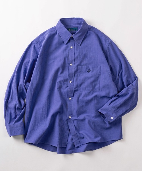 BEVERLY HILLS POLO CLUB（ビバリーヒルズポロクラブ）の「【71】【BEVERLY HILLS POLO CLUB/ビバリーヒルズポロクラブ】オーバーサイズ ワンポイント刺繍 ハイツイストコットン レギュラーカラーシャツ/無地/チェック/ストライプ/ポケット付（シャツ/ブラウス・レディース・ブラック/ベージュ系その他/ホワイト/ブルー系その他/ベージュ/ブルー/ブラック系その他・XL/L/M）」の7枚目の写真