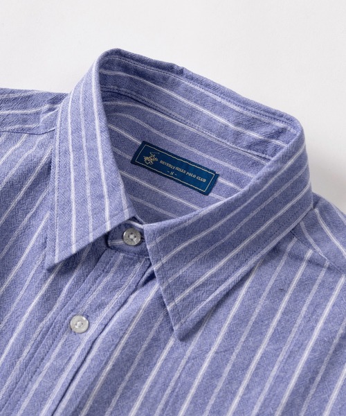 BEVERLY HILLS POLO CLUB（ビバリーヒルズポロクラブ）の「【71】【BEVERLY HILLS POLO CLUB/ビバリーヒルズポロクラブ】オーバーサイズ ワンポイント刺繍 ハイツイストコットン レギュラーカラーシャツ/無地/チェック/ストライプ/ポケット付（シャツ/ブラウス・レディース・ブラック/ベージュ系その他/ホワイト/ブルー系その他/ベージュ/ブルー/ブラック系その他・XL/L/M）」の9枚目の写真