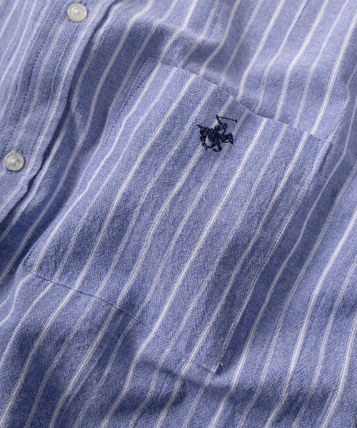 BEVERLY HILLS POLO CLUB（ビバリーヒルズポロクラブ）の「【71】【BEVERLY HILLS POLO CLUB/ビバリーヒルズポロクラブ】オーバーサイズ ワンポイント刺繍 ハイツイストコットン レギュラーカラーシャツ/無地/チェック/ストライプ/ポケット付（シャツ/ブラウス・レディース・ブラック/ベージュ系その他/ホワイト/ブルー系その他/ベージュ/ブルー/ブラック系その他・XL/L/M）」の10枚目の写真