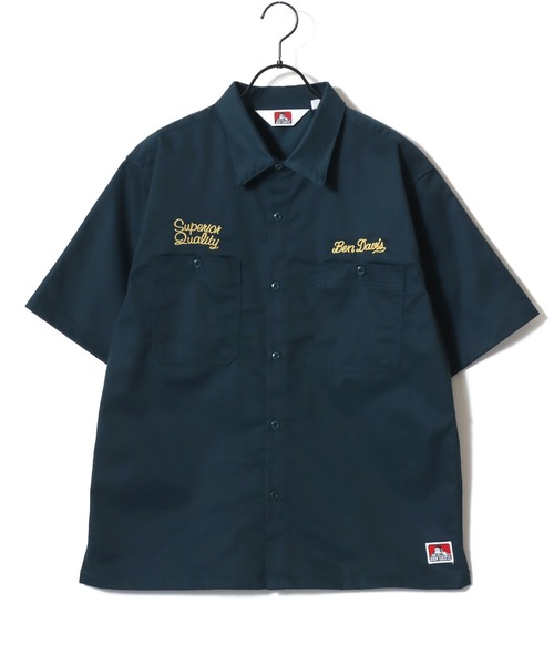 BEN DAVIS（ベンデイビス）の「BEN DAVIS/ベンデイビス RACER SS WORK SHIRT/オーバーサイズ TCツイル ワーク バックプリント刺繍 レギュラーカラー 半袖シャツ/レディース メンズ（シャツ/ブラウス・メンズ・サックスブルー/ダークグリーン/ブラック・XL/L/M）」の12枚目の写真