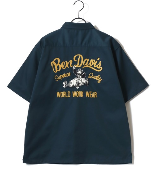 BEN DAVIS（ベンデイビス）の「BEN DAVIS/ベンデイビス RACER SS WORK SHIRT/オーバーサイズ TCツイル ワーク バックプリント刺繍 レギュラーカラー 半袖シャツ/レディース メンズ（シャツ/ブラウス・メンズ・サックスブルー/ダークグリーン/ブラック・XL/L/M）」の13枚目の写真