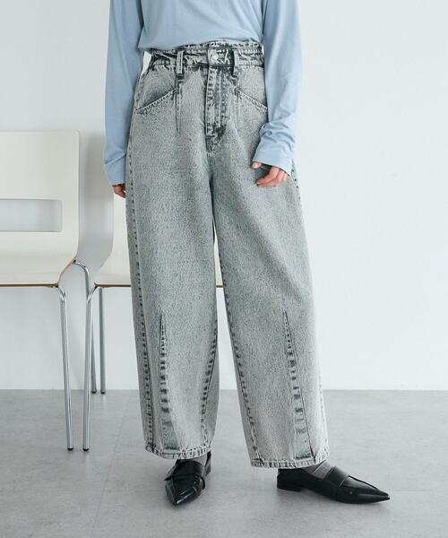 CRAFT STANDARD BOUTIQUE（クラフトスタンダードブティック）の「カーブデニムパンツ（デニムパンツ・レディース・ブラック/ライトグレー/インディゴブルー・M/L）」の3枚目の写真