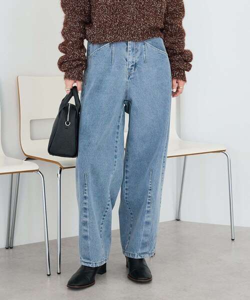 CRAFT STANDARD BOUTIQUE（クラフトスタンダードブティック）の「カーブデニムパンツ（デニムパンツ・レディース・ブラック/ライトグレー/インディゴブルー・M/L）」の5枚目の写真