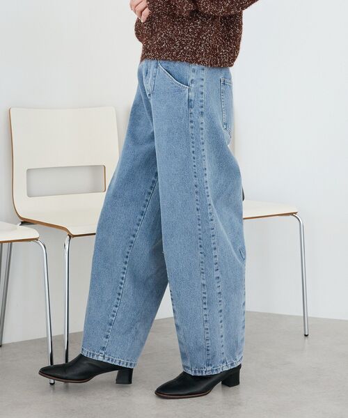 CRAFT STANDARD BOUTIQUE（クラフトスタンダードブティック）の「カーブデニムパンツ（デニムパンツ・レディース・ブラック/ライトグレー/インディゴブルー・M/L）」の6枚目の写真