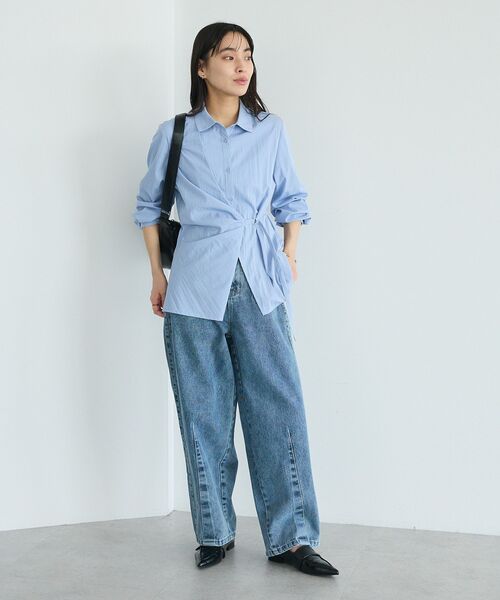 CRAFT STANDARD BOUTIQUE（クラフトスタンダードブティック）の「カーブデニムパンツ（デニムパンツ・レディース・ブラック/ライトグレー/インディゴブルー・M/L）」の8枚目の写真