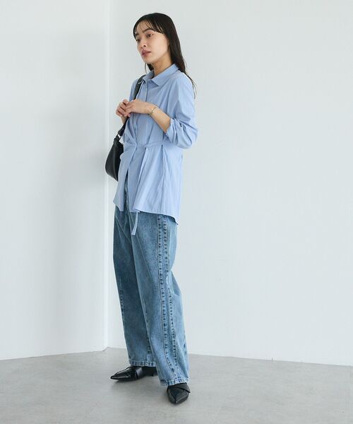 CRAFT STANDARD BOUTIQUE（クラフトスタンダードブティック）の「カーブデニムパンツ（デニムパンツ・レディース・ブラック/ライトグレー/インディゴブルー・M/L）」の9枚目の写真