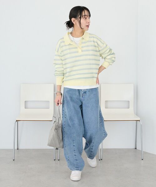 CRAFT STANDARD BOUTIQUE（クラフトスタンダードブティック）の「カーブデニムパンツ（デニムパンツ・レディース・ブラック/ライトグレー/インディゴブルー・M/L）」の13枚目の写真