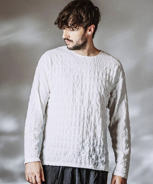 NO ID.(ノーアイディ)の「【NO ID.】Shrink BIG Pullover / シュリンクビッグプルオーバー(Tシャツ/カットソー・メンズ・ホワイト/ブラック・ONE SIZE)」の6枚目の写真