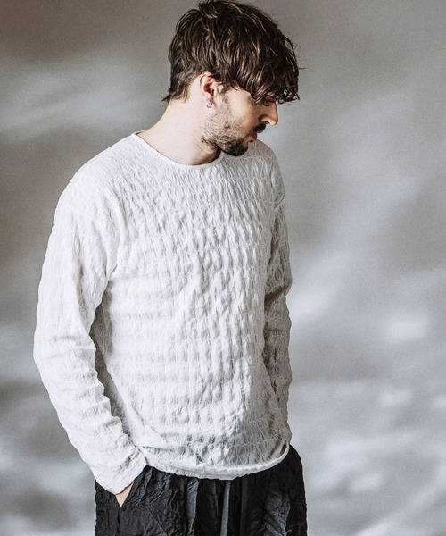 NO ID.(ノーアイディ)の「【NO ID.】Shrink BIG Pullover / シュリンクビッグプルオーバー(Tシャツ/カットソー・メンズ・ホワイト/ブラック・ONE SIZE)」の7枚目の写真