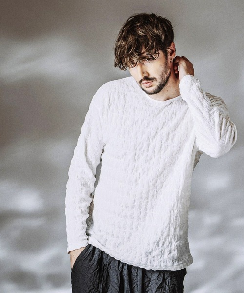 NO ID.(ノーアイディ)の「【NO ID.】Shrink BIG Pullover / シュリンクビッグプルオーバー(Tシャツ/カットソー・メンズ・ホワイト/ブラック・ONE SIZE)」の5枚目の写真