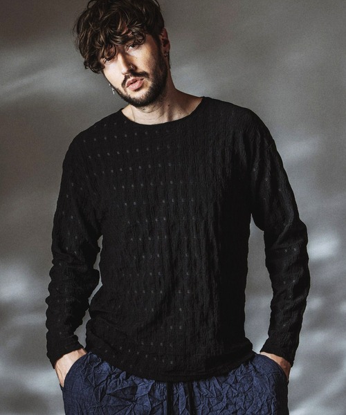 NO ID.(ノーアイディ)の「【NO ID.】Shrink BIG Pullover / シュリンクビッグプルオーバー(Tシャツ/カットソー・メンズ・ホワイト/ブラック・ONE SIZE)」の4枚目の写真