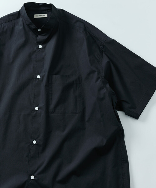 FREAK'S STORE(フリークスストア)の「限定展開 Relax Fit リラックスフィット バンドカラー ショートスリーブ シャツ(シャツ/ブラウス・メンズ・ブルー系その他/ブラック/サックスブルー/チャコールグレー/ホワイト/ベージュ・LARGE/MEDIUM/SMALL)」の7枚目の写真