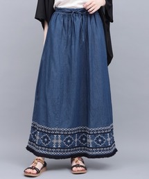 チチカカ | Shanti Shanti デニム刺繍スカート【WEB限定】(デニムスカート)