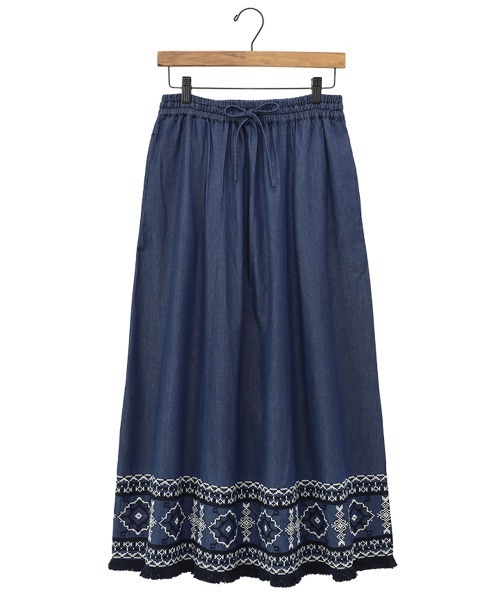 チチカカ(チチカカ)の「Shanti Shanti デニム刺繍スカート【WEB限定】(デニムスカート・レディース・ネイビー/ライトブルー・FREE)」の13枚目の写真