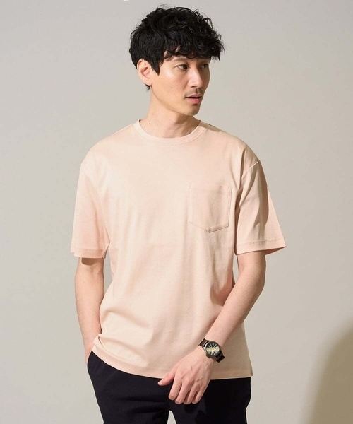 a.v.v(アーヴェヴェ)の「\累計28,000枚販売!/究極の無地T シルケットスムースシルエットカットソ ー【接触冷感 / UVカット/洗濯機で洗える/毛玉になりにくい】(Tシャツ/カットソー・メンズ・グリーン/ボルドー/ホワイト/ライトグレー/ミント/ブルー/ライトブラウン/チャコールグレー/ブラック/ピンク・44/48/50/46)」の9枚目の写真