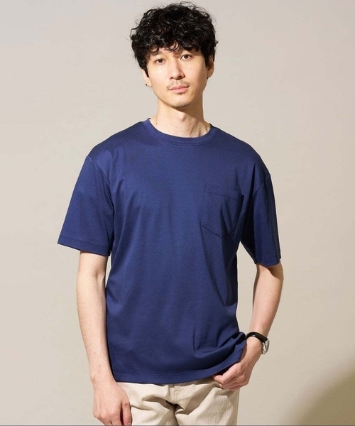 a.v.v(アーヴェヴェ)の「\累計28,000枚販売!/究極の無地T シルケットスムースシルエットカットソ ー【接触冷感 / UVカット/洗濯機で洗える/毛玉になりにくい】(Tシャツ/カットソー・メンズ・グリーン/ボルドー/ホワイト/ライトグレー/ミント/ブルー/ライトブラウン/チャコールグレー/ブラック/ピンク・44/48/50/46)」の8枚目の写真