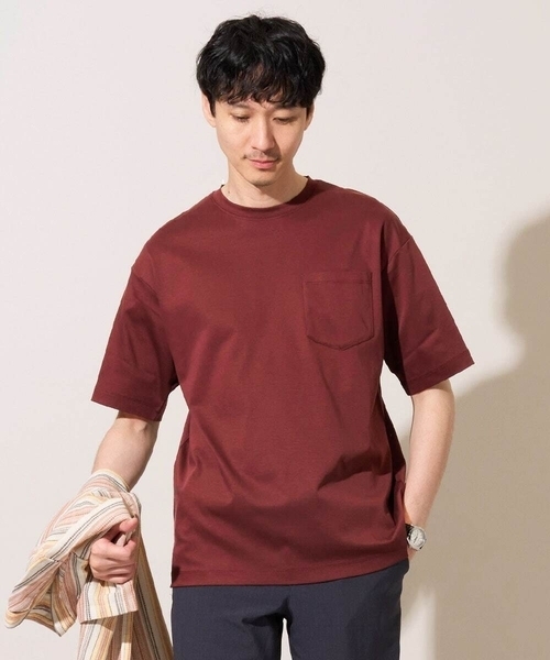 a.v.v(アーヴェヴェ)の「\累計28,000枚販売!/究極の無地T シルケットスムースシルエットカットソ ー【接触冷感 / UVカット/洗濯機で洗える/毛玉になりにくい】(Tシャツ/カットソー・メンズ・グリーン/ボルドー/ホワイト/ライトグレー/ミント/ブルー/ライトブラウン/チャコールグレー/ブラック/ピンク・44/48/50/46)」の10枚目の写真