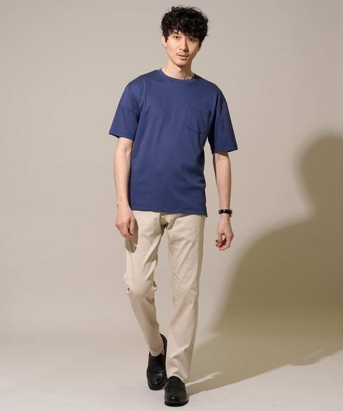a.v.v(アーヴェヴェ)の「\累計28,000枚販売!/究極の無地T シルケットスムースシルエットカットソ ー【接触冷感 / UVカット/洗濯機で洗える/毛玉になりにくい】(Tシャツ/カットソー・メンズ・グリーン/ボルドー/ホワイト/ライトグレー/ミント/ブルー/ライトブラウン/チャコールグレー/ブラック/ピンク・44/48/50/46)」の19枚目の写真