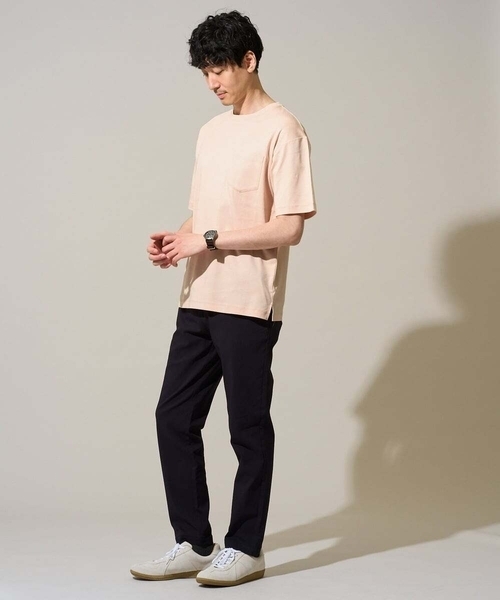 a.v.v(アーヴェヴェ)の「\累計28,000枚販売!/究極の無地T シルケットスムースシルエットカットソ ー【接触冷感 / UVカット/洗濯機で洗える/毛玉になりにくい】(Tシャツ/カットソー・メンズ・グリーン/ボルドー/ホワイト/ライトグレー/ミント/ブルー/ライトブラウン/チャコールグレー/ブラック/ピンク・44/48/50/46)」の22枚目の写真