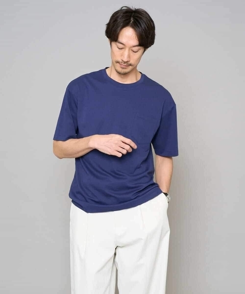 a.v.v(アーヴェヴェ)の「\累計28,000枚販売!/究極の無地T シルケットスムースシルエットカットソ ー【接触冷感 / UVカット/洗濯機で洗える/毛玉になりにくい】(Tシャツ/カットソー・メンズ・グリーン/ボルドー/ホワイト/ライトグレー/ミント/ブルー/ライトブラウン/チャコールグレー/ブラック/ピンク・44/48/50/46)」の13枚目の写真