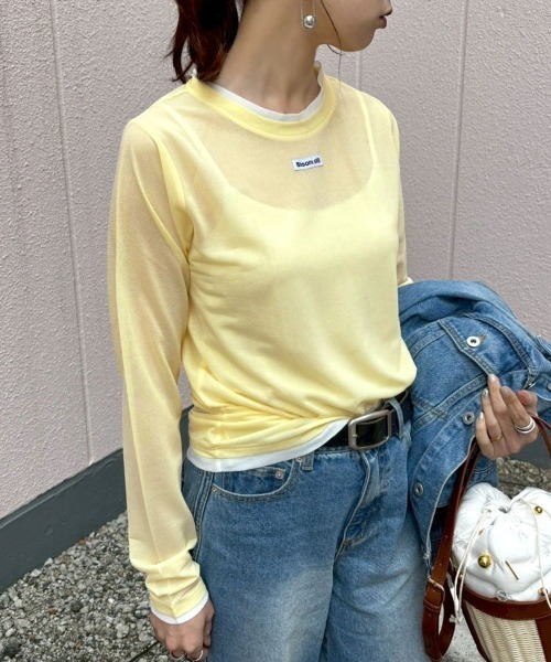 DONOBAN(ドノバン)の「レイヤードシアートップス(シャツ/ブラウス・レディース・ホワイト系その他/イエロー/ブラック/ライトブルー/ホワイト/ライトピンク・ONE SIZE)」の5枚目の写真