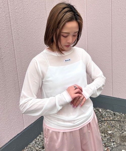 DONOBAN(ドノバン)の「レイヤードシアートップス(シャツ/ブラウス・レディース・ホワイト系その他/イエロー/ブラック/ライトブルー/ホワイト/ライトピンク・ONE SIZE)」の17枚目の写真