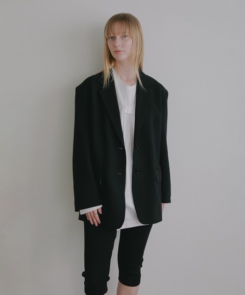 MANOF（マノフ）の「OVER SIZED LAYERED JACKET（テーラードジャケット・レディース・ベージュ/チャコールグレー/ブラック・M/S）」の15枚目の写真