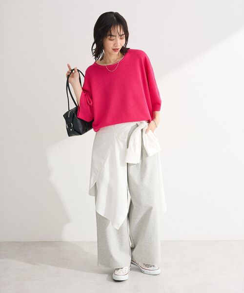 Green　Parks（グリーンパークス）の「タックワイドスウェットパンツ（スウェットパンツ・レディース・ライトグレー/杢グレー/ブラック・FREE）」の7枚目の写真