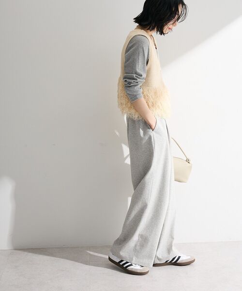 Green　Parks（グリーンパークス）の「タックワイドスウェットパンツ（スウェットパンツ・レディース・ライトグレー/杢グレー/ブラック・FREE）」の9枚目の写真