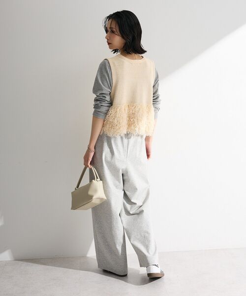 Green　Parks（グリーンパークス）の「タックワイドスウェットパンツ（スウェットパンツ・レディース・ライトグレー/杢グレー/ブラック・FREE）」の10枚目の写真