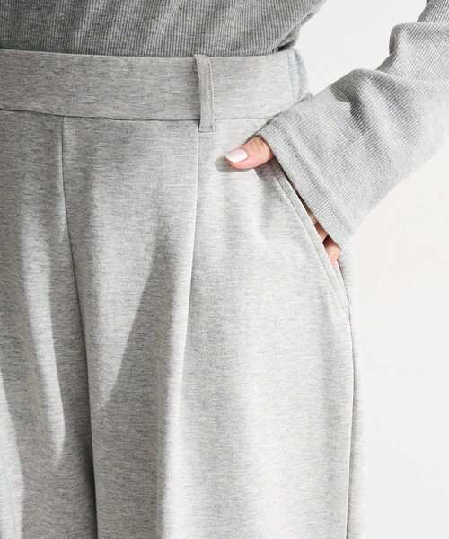 Green　Parks（グリーンパークス）の「タックワイドスウェットパンツ（スウェットパンツ・レディース・ライトグレー/杢グレー/ブラック・FREE）」の12枚目の写真
