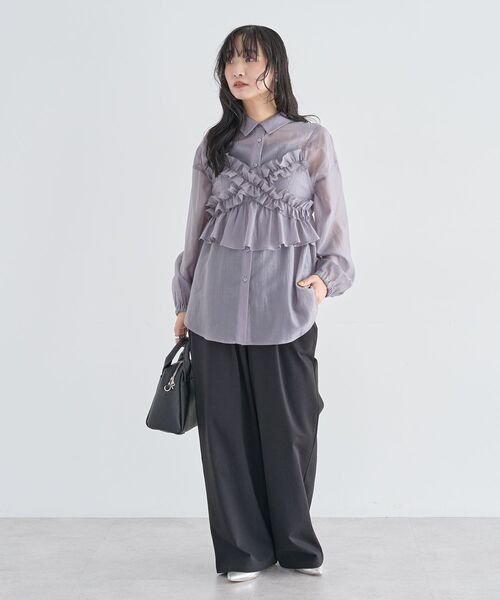 Green　Parks（グリーンパークス）の「タックワイドスウェットパンツ（スウェットパンツ・レディース・ライトグレー/杢グレー/ブラック・FREE）」の16枚目の写真