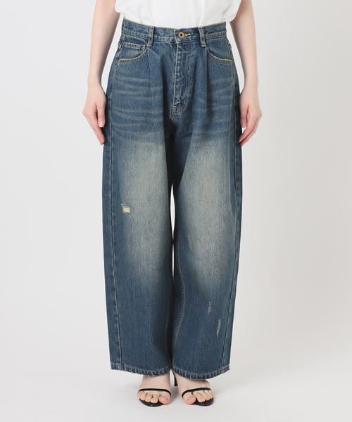 Spick & Span(スピックアンドスパン)の「《WEB限定 / 追加2》5 1/2 TUCKBARREL DENIM(デニムパンツ・レディース・サックスブルー/ブルー系その他・26/27/28)」の14枚目の写真