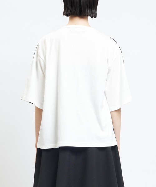 gomme(ゴム)の「ドットP天竺 ドットタックT(Tシャツ/カットソー・レディース・ホワイト×ブラック/チャコールグレー×ブラック/グレー×ピンク・MEDIUM)」の15枚目の写真