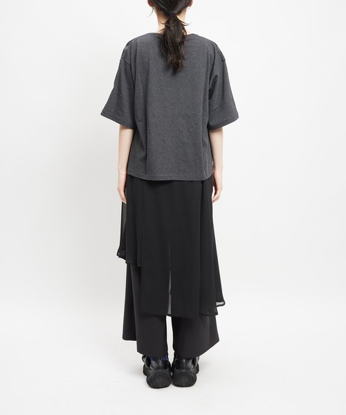 gomme(ゴム)の「ドットP天竺 ドットタックT(Tシャツ/カットソー・レディース・ホワイト×ブラック/チャコールグレー×ブラック/グレー×ピンク・MEDIUM)」の12枚目の写真
