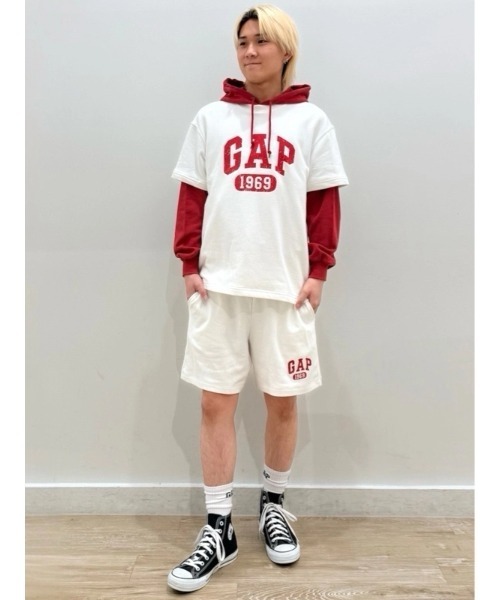 GAP(ギャップ)の「ヴィンテージソフト フレンチテリー GAPロゴ スウェットショートパンツ(スウェットパンツ・メンズ・ネイビー/オフホワイト/グレー・XS/S/M/L/XL)」の20枚目の写真
