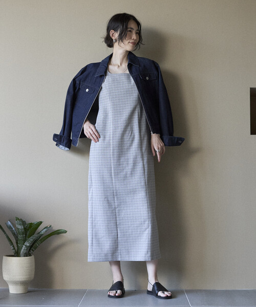 Firsthand(ファーストハンド)の「Firsthand/ファーストハンド カミラチェック Iラインワンピース / セットアップ対応(ワンピース・レディース・ブラック/ブルーグリーン・SMALL/MEDIUM)」の13枚目の写真