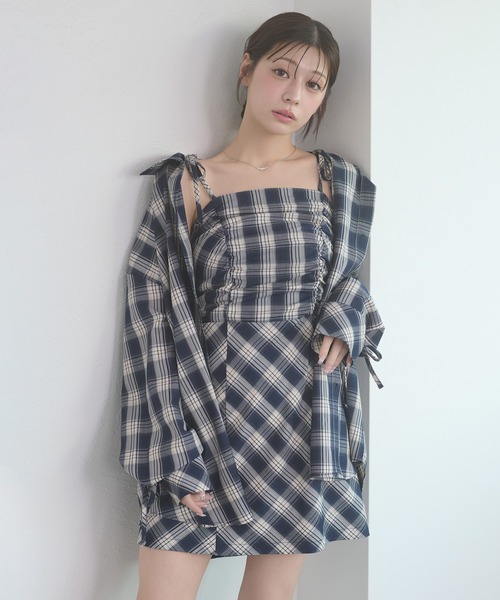 Ambre Neige(アンブルネージュ)の「assortment shirt & camisole dress set / アソートシャツ&キャミワンピースセット(ワンピース・レディース・グレー/ベージュ/ネイビー・FREE)」の3枚目の写真