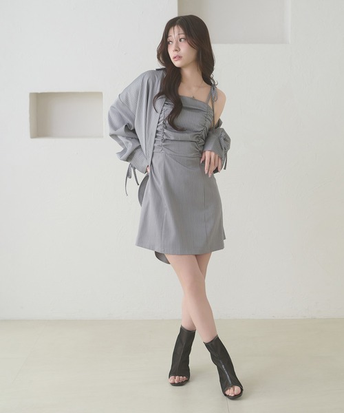 Ambre Neige(アンブルネージュ)の「assortment shirt & camisole dress set / アソートシャツ&キャミワンピースセット(ワンピース・レディース・グレー/ベージュ/ネイビー・FREE)」の13枚目の写真