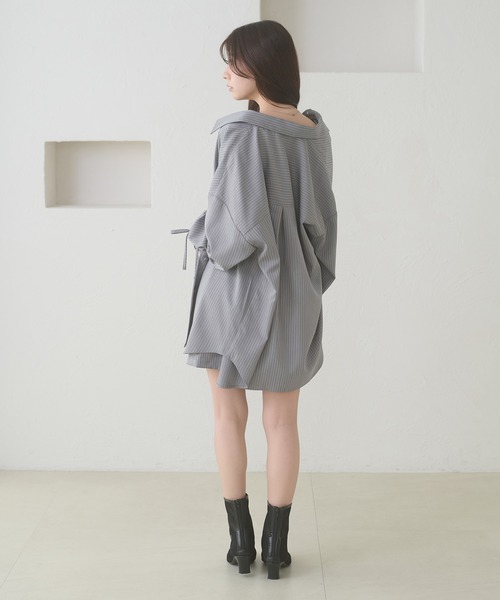 Ambre Neige(アンブルネージュ)の「assortment shirt & camisole dress set / アソートシャツ&キャミワンピースセット(ワンピース・レディース・グレー/ベージュ/ネイビー・FREE)」の14枚目の写真